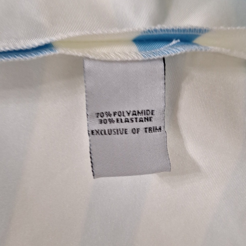 Tanya Taylor Preppy Blue & White Stripe Cold Shoulder Blouse Made in USA Size 6 - Picture 11 of 13